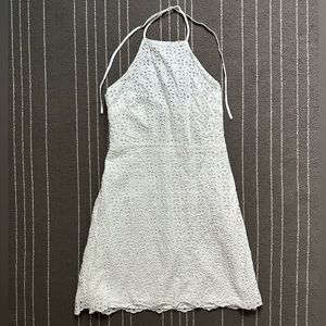 Gap Halter-Neck Eyelet White Mini Dress